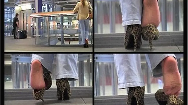 Berlin Central Station - Bare Feet In Leo Stilettos - Part 1