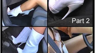 Pedal Pumping In White Patent 5,5inch Stiletto Boots- Part 2