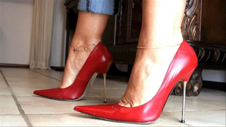 Red Italian Stiletto Pumps - Part 1