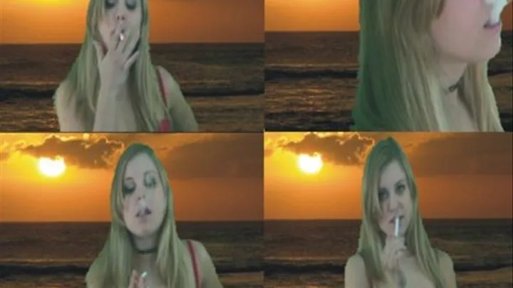 Missy Smoking In Red & Sunset