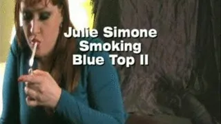 Julie Blue Top Smoking 2