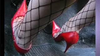 Hard Revving in Sexy Red Heels (Pedal View)