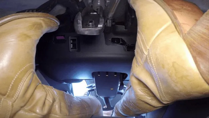 Goddess Dark Star, Clip 29, Driving in Cowgirl Boots - Under Pedal and Boots view