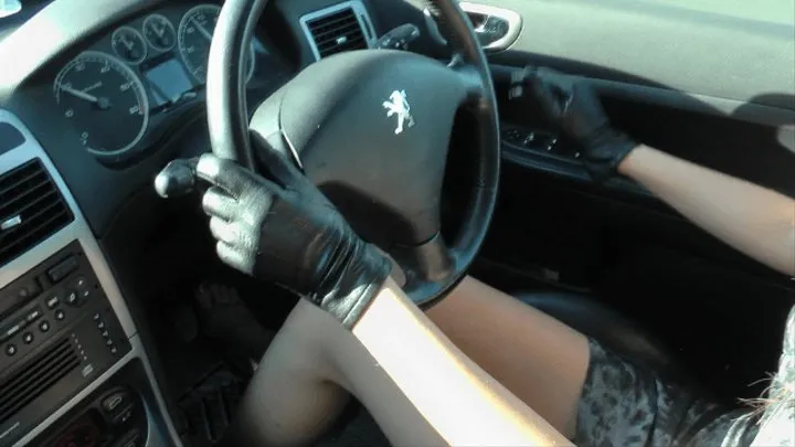 Mystery Driving In Her Snakeskin Sandals