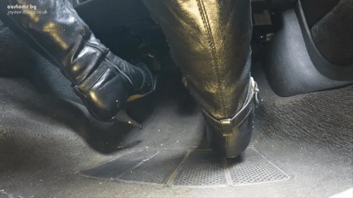 Tiana drives in THIGHBOOTS - Behind Boot Heels and Under Pedals Views