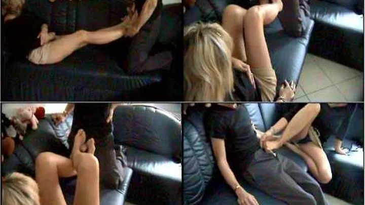 Unknown, blonde Lady..First FootJob