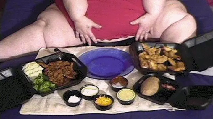 SSBBW Candy Stuffing A Huge Steak Dinner and Cookies! - Fat Girl Eating