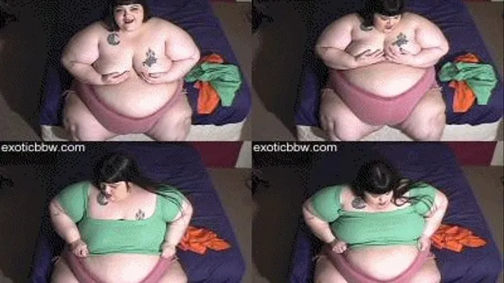 Huge Fat Girl VS Tiny Shirts - SSBBW Trying on Too Tight Clothes