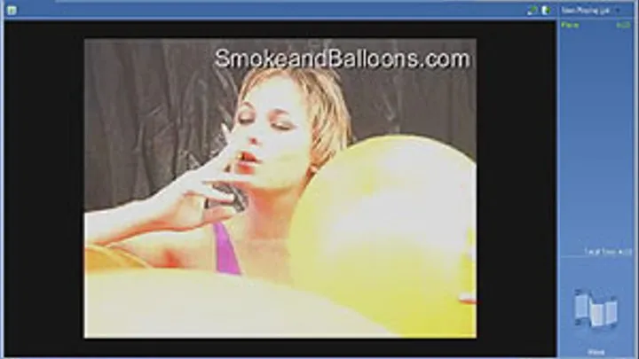 Maya Smokes in a Sea of Balloons