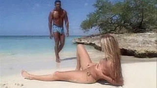 Barely-legal blonde is discovered on the beach by a Black man who knows what to do with her - high