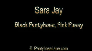 Sara Jay - Black Pantyhose, Pink Pussy