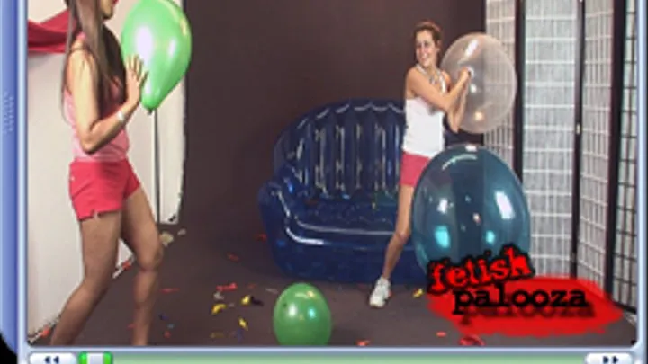 two girls and balloons