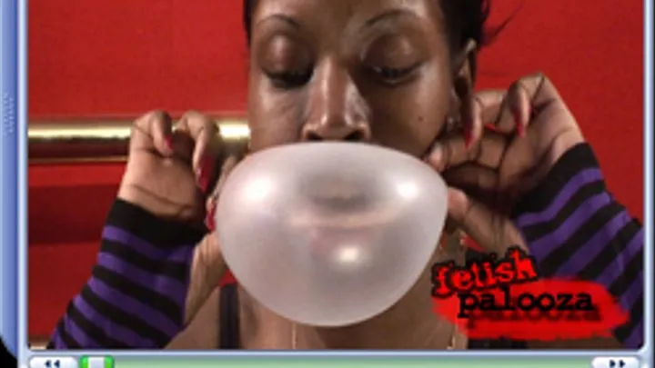 Amanda blowing bubble gum