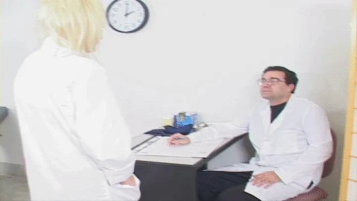 Doctor spanks cute blond nurse