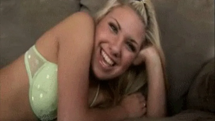 Gorgeous blond coed has fun