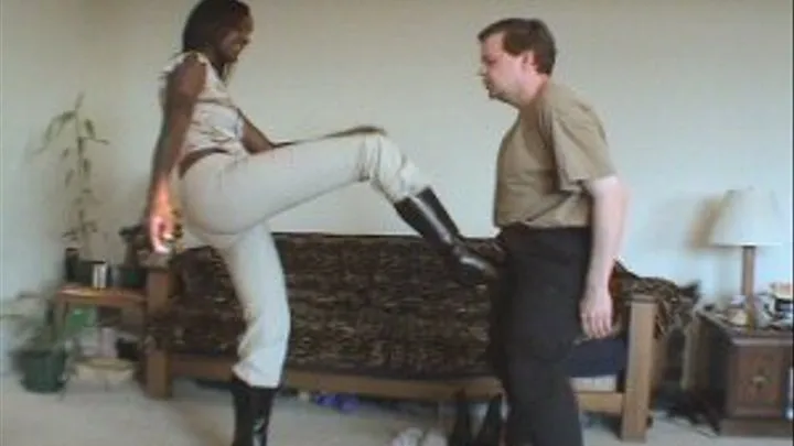 More Black Boot Ballbusting Kicks From Candy