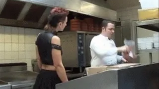 Pierced French Slut Fucks Guys In A Restaurant - part 2