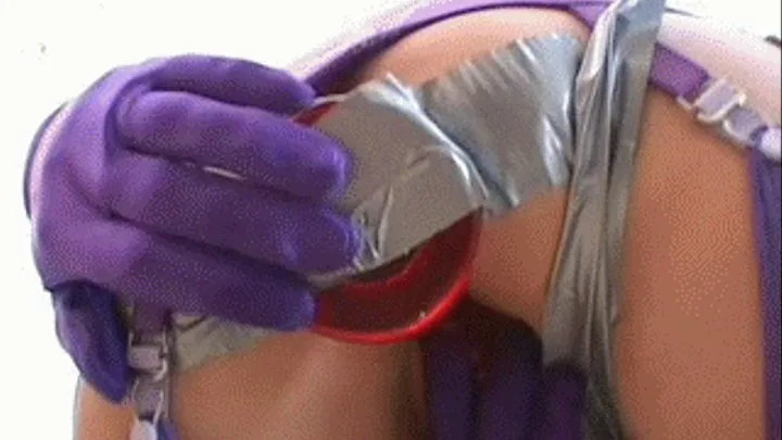 Amazing Babe In Purple Tapes Butt Plug In Place - part 2