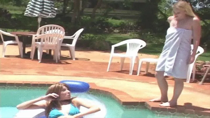 Bare ass spanking in the pool