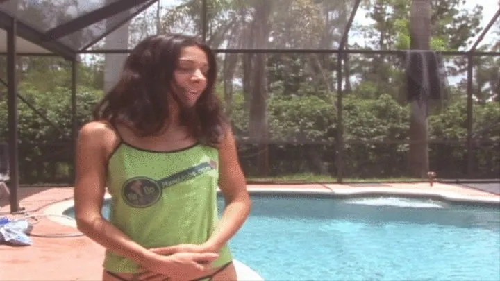 Small tiity poolside handjob