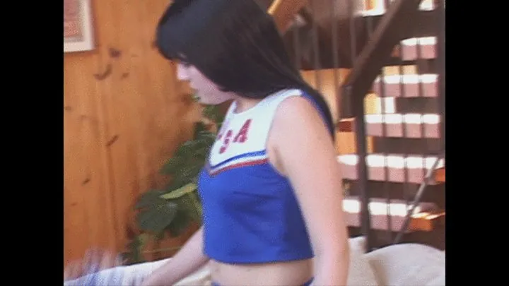 Sexy cheerleader masturbates