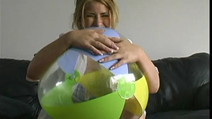 Kristy Bites & Tears Her Beachball