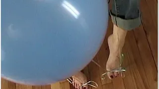 Helium Balloons Tied to Her Feet