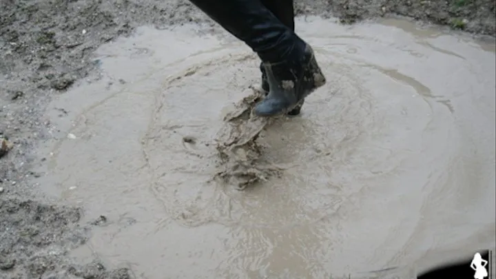 Maria's Brand New Wedge Boots Muddy Track Walk 1