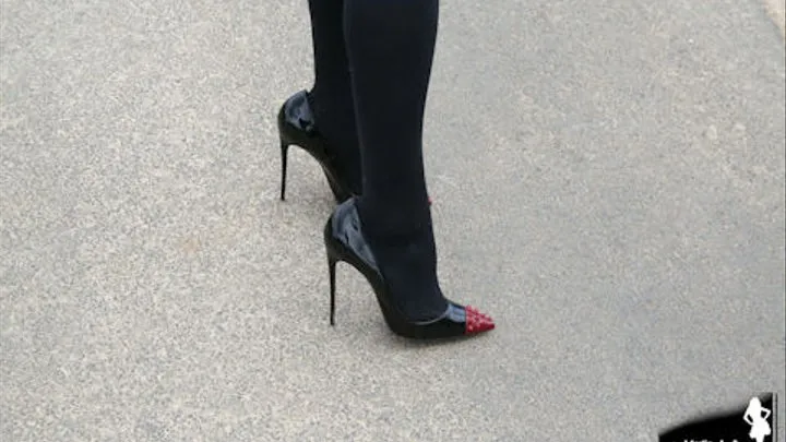 Maria's Spiked Christian Louboutin So Kate High Heels Walk 1