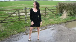 Maria's Muddy Bronze Christian Louboutin So Kate Heels Walk 2