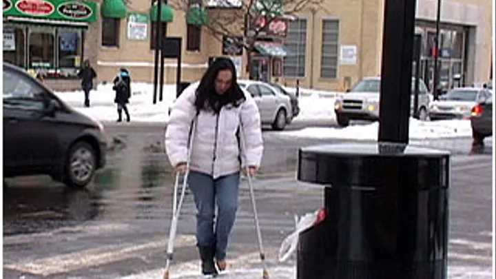 Crutches in the Snow