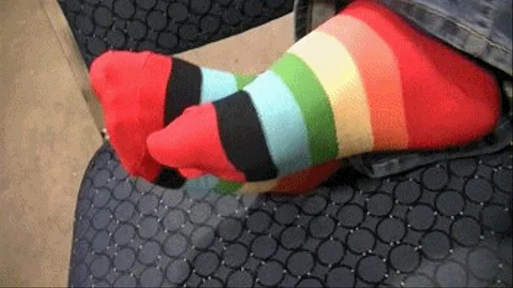 Striped Socks Foot Rub