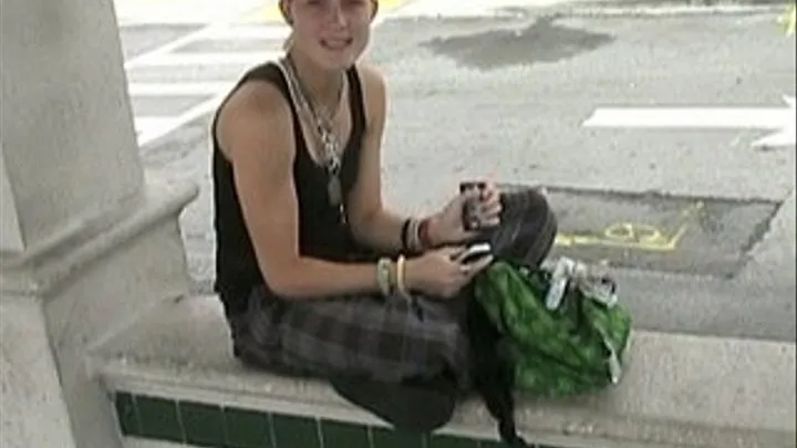 Pretty Girl in Sneakers at the Bus Stop (S)