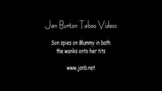 Step-Son Spies on Mummy and wanks on tits