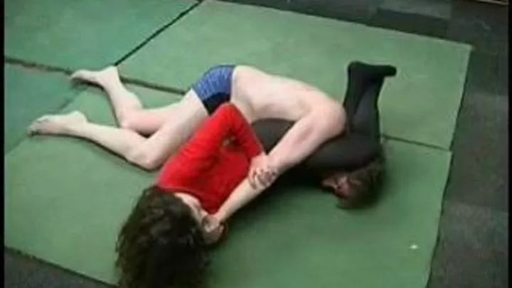 Mixed Amateur wrestling-18 year old Angie vs. 57 year old Chris-part 6