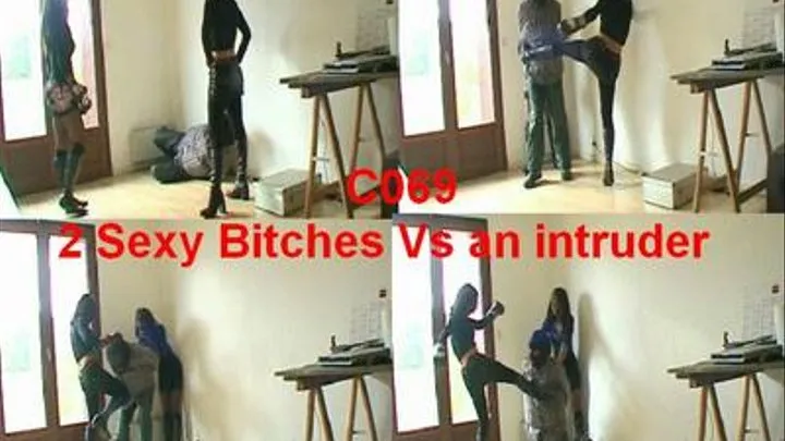 C069 2 Sexy Bitches Vs an intruder