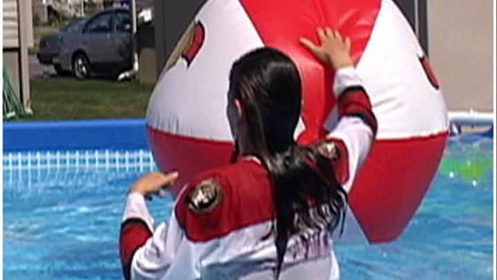 Wet Hockey Jersey In The Pool