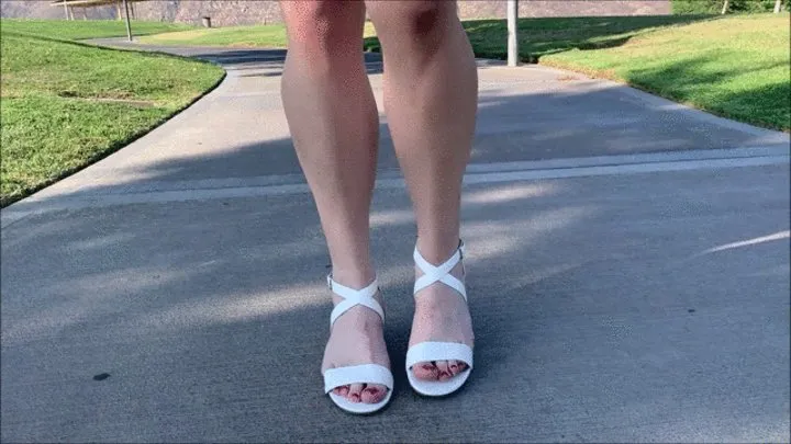 Lethal Calves, her new white shoes