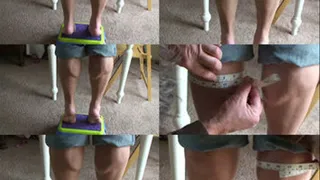 Ironcalves pumps up her calves and gets them measured