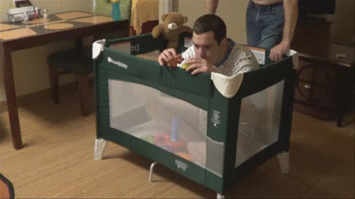 Gus's Playpen (and diaper change)