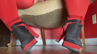 Red and Black Suede Bootie Worship