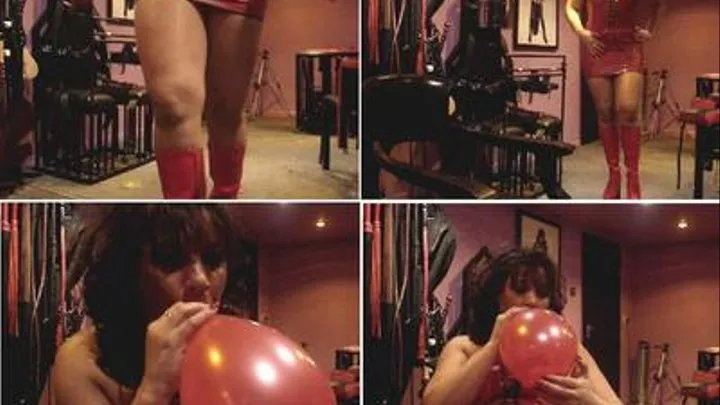 Red Latex Dress & Red Balloons Part One.