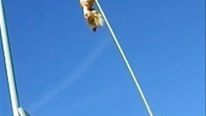 Showing off on the rope and rings in Muscle Beach Santa Monica