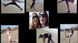 Liz and Onyx do Martial Arts, Dance and Yoga at the beach