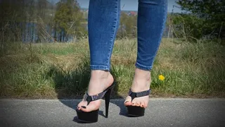 high heel thongs - spring walk