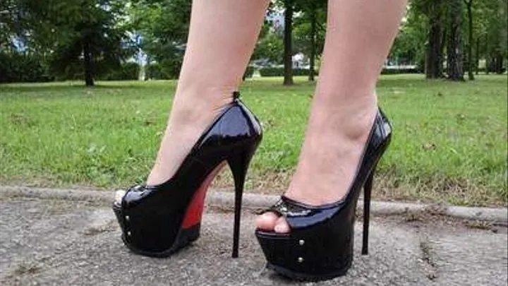 Shiny Black Italian Platforms