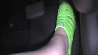 pedal pumping in green open heel