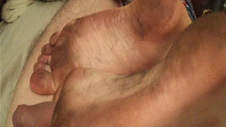 Dirty feet morning toejob