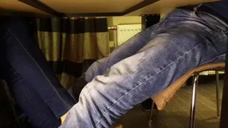 Footjob under table part 2