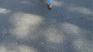 Public street footjob